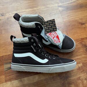 NEW** Vans Filmore Hi Van Suede Sherpa Chocolate Fur Collar Lace Up Hi Top